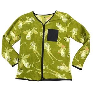 Disney Princess and the Frog Fleece Zip Up Women S Cardigan Fairy Whimsical Fun